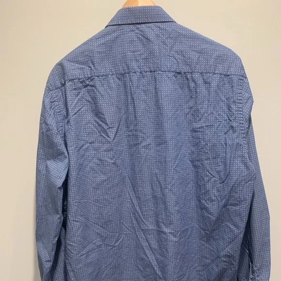 Nicoby Blue Patterned Long Sleeve Button Down, XL, Geometric - Picture 5 of 5
